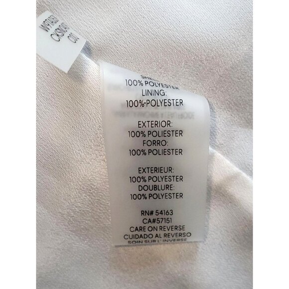 Calvin Klein Women's Light Blue V-Neck Gingham Blouse Ruffle Sleeves Sz L 1241 - Picture 10 of 12